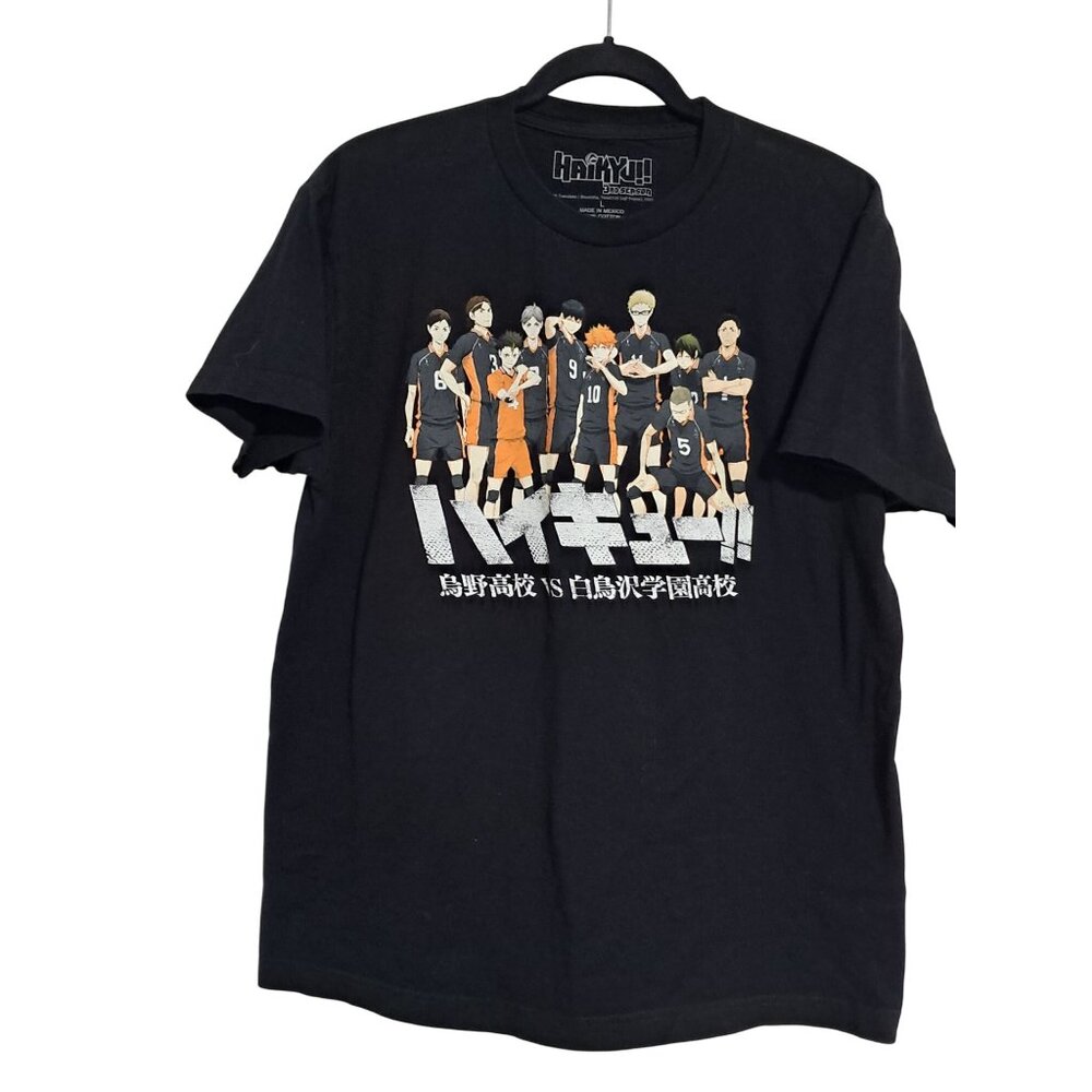 Haikyu!! Karasuno Vs Shiratorizawa Black T-Shirt L 3rd Season Official Merch 100 - Picture 2 of 5